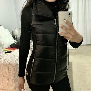 CK Puffer Black Vest w Funnel Neckline /Athleisure